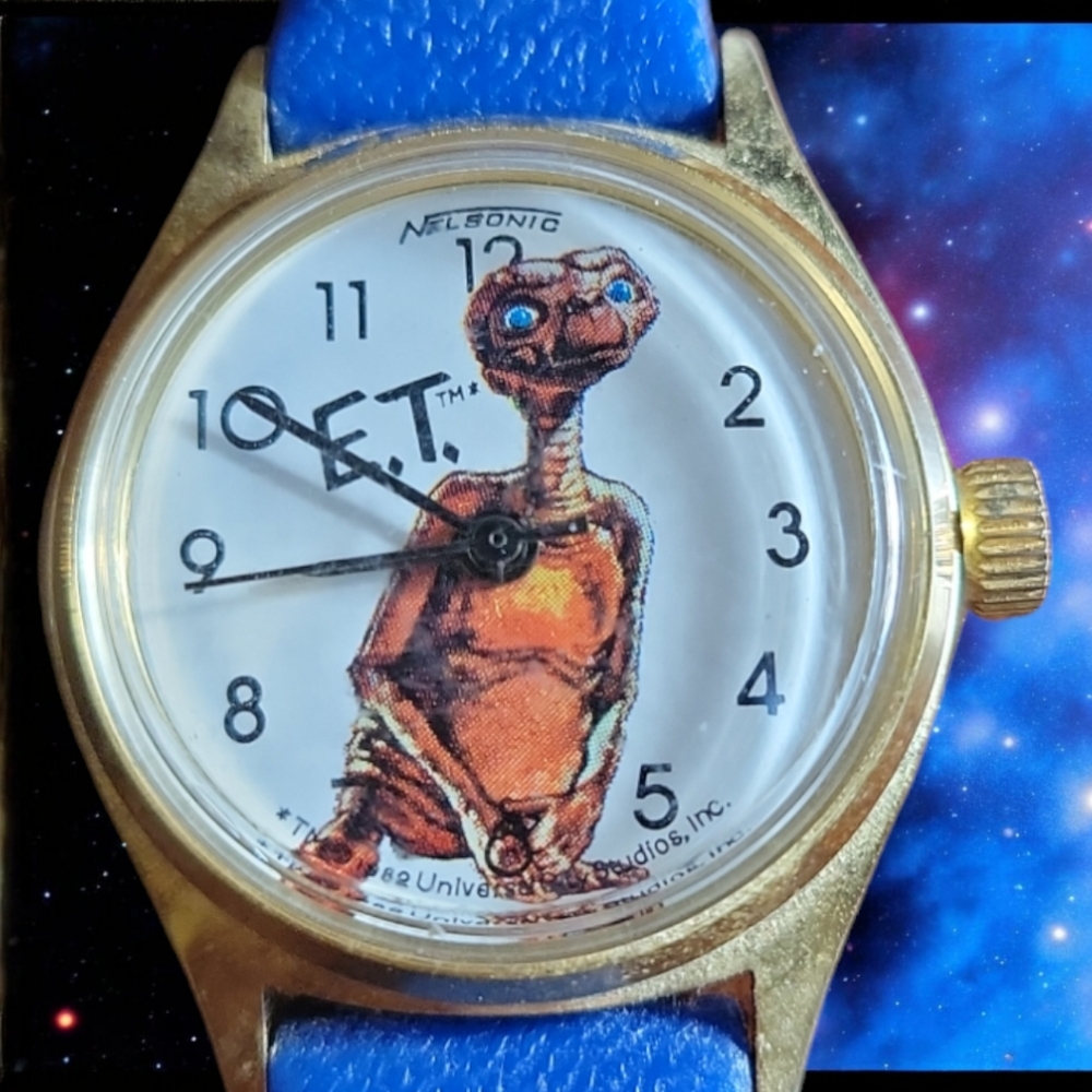 Vtg 82 E.T Extra Terrestrial Nelsonic Wind Up Watch Universal Studios Cult Movie